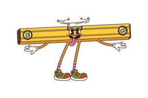 Groovy building DIY repair tool character, level vector