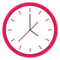 Red wall clock icon isolated on white background. vector
