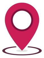 Location pin with circle isolated on white background. vector
