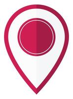 Red pin point flat icon isolated on white background. vector