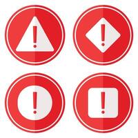 Hazard warning in red color sign isolated on white background. vector