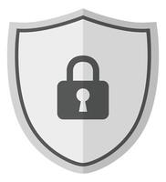 Security shield flat icon isolated on white background. vector