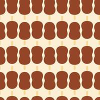 Unique Shape Chocolate Ice Cream Bar Seamless pattern. International Ice Cream Day Background idea. Isolated illustration Wallpaper Wrapping Thematic cards, branding background or web promo tag vector