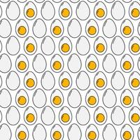 Whole half boiled eggs with yolk Seamless Pattern Egg Day greeting Wallpaper Background Texture idea. Isolated illustration Wrapping, wallpaper or web promo banner, thematic cards, leaflet, tag vector