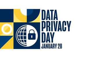 Data Privacy Day. January 28. Holiday concept. Template for background, banner, card, poster with text. EPS10 illustration vector