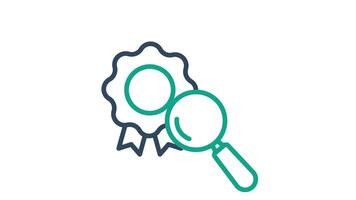 Quality control animated icon. animated icon related to efficiency, productivity . suitable for user interface, provide visual feedback and more. alpha channel video