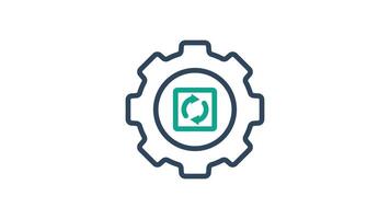 automação animado ícone. animado ícone relacionado para eficiência. adequado para do utilizador interface, providenciar visual comentários e mais. alfa canal, transparente fundo video