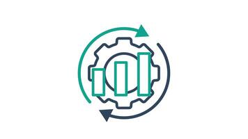 Optimization animated icon. animated icon related to efficiency, productivity. suitable for user interface, provide visual feedback and more. alpha channel video