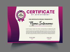 perfect Modern unique Certificate design template vector