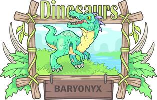 cute funny predatory dinosaur baryonyx vector