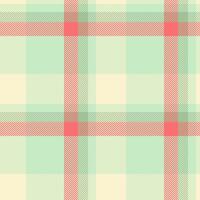 Elegant pastel plaid pattern in soft mint green, coral, and cream. Ideal for textile design, fashion, and web backgrounds. vector