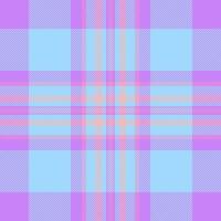Antique fabric background textile, stylish check tartan plaid. Halloween pattern seamless texture in cyan and violet colors. vector
