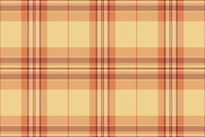 Long seamless texture pattern, grid tartan check background. Customize textile plaid fabric in amber and orange colors. vector