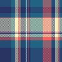 Basic tartan check plaid, deep fabric seamless . Wallpaper textile pattern texture background in blue and cyan colors. vector