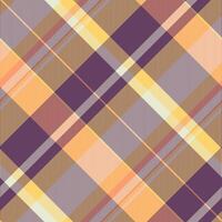 Aged background texture tartan, jersey textile seamless fabric. Glamour plaid check pattern in magenta and amber colors. vector