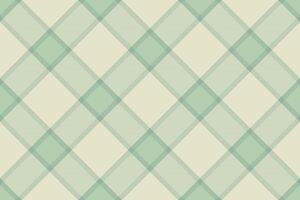 Elegant pastel green and cream diagonal plaid pattern. Perfect for backgrounds, textile designs, and website templates. Evokes feelings of serenity and classic style. vector