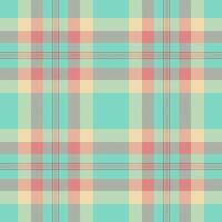 Stripe background plaid textile, sofa pattern tartan. Bandanna fabric check seamless texture in teal and red colors. vector