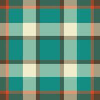 Rag seamless tartan fabric, give background check plaid. 50s texture pattern textile in teal and light colors. vector