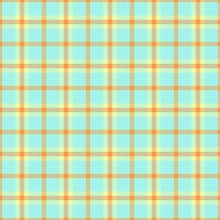 Striped fabric background textile, jersey pattern check tartan. Halftone seamless plaid texture in teal and orange colors. vector