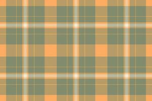 Elegant autumnal plaid pattern in muted orange and green hues. Perfect for fallthemed designs, textiles, or backgrounds. Evokes warmth, comfort, and rustic charm. vector