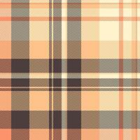 Warm, inviting plaid pattern in peach, cream, and brown tones. Perfect for autumnal designs, textiles, or website backgrounds. Evokes feelings of comfort and coziness. vector