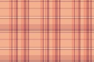 Canvas texture pattern tartan, layer plaid seamless fabric. Inspiration textile check background in red and orange colors. vector