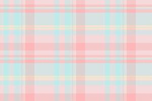 Subtle tartan check seamless, horizontal pattern fabric textile. Cute plaid background texture in light color. vector
