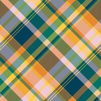 Vibrant diagonal plaid pattern in autumnal hues. Perfect for textile design, apparel, packaging, or website backgrounds. This cheerful, modern design evokes feelings of warmth and comfort. vector