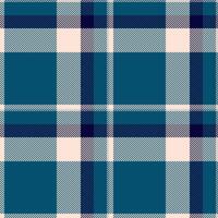 1970s check seamless, scratched texture pattern fabric. Colorful background plaid tartan textile in cyan and light colors. vector