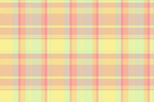 Hounds tooth seamless plaid fabric, summer texture tartan pattern. Net check textile background in red and yellow colors. vector
