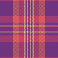 60s texture seamless , hotel fabric textile tartan. Baby check pattern background plaid in red and eminence colors. vector