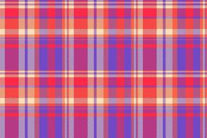 List textile plaid pattern, floor check tartan. Part seamless background texture fabric in indigo and red colors. vector