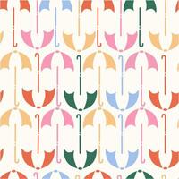 set of colored umbrellas pattern of multi-colored summer autumn and spring zones from sun and rain illustration for frames and backgrounds vector