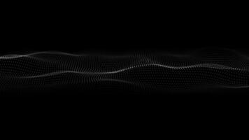 White dots wave motion. Digital wave background abstract title blurred animation of particle seamless. Dynamics of white dots on a black background. Action modern animation. Modern. Looping video