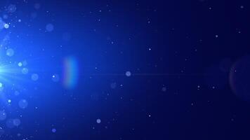 Glowing particles on blue background. Flickering motion flying dust glitter particles on blue background. Blue intro moving background. Glowing magical fantasy digital galaxy. Looping video