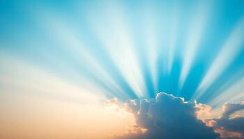 sun rays shining through clouds photo