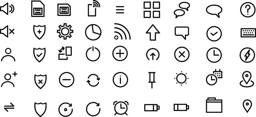 a set of icons that are shown on a white background