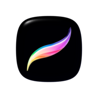 Procreate app icon on transparent background png