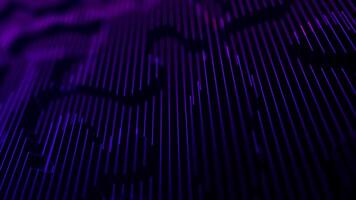 Blue purple violet line motion. Futuristic neon glowing surface. Abstract animated motion background. Vertical glowing lines move in space. Abstract fluorescent background. Neon background. 4K loop video