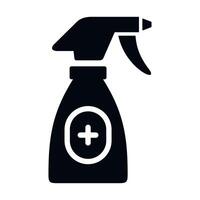 black and white sanitizer icon isolated on white background vector