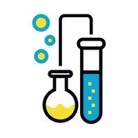 color icon of test tubes for chemical experiments on white background vector