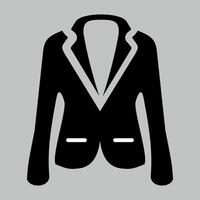 black and white jacket icon on white background vector
