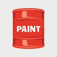 red paint can on white background vector