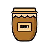 colored brown honey jar icon on white background vector