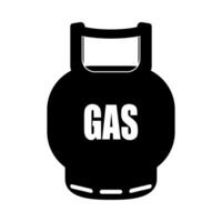 black and white icon of liquefied gas cylinder on white background vector