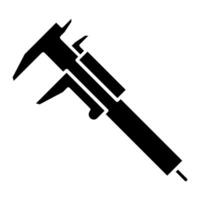black and white icon of caliper for measuring isolated on white background vector