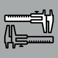 black and white icon of caliper for measuring on white background vector