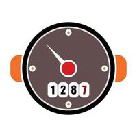 colored water meter icon on white background vector