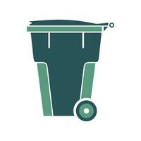 colored trash container icon isolated on white background vector