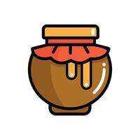 colored honey jar icon isolated on white background vector